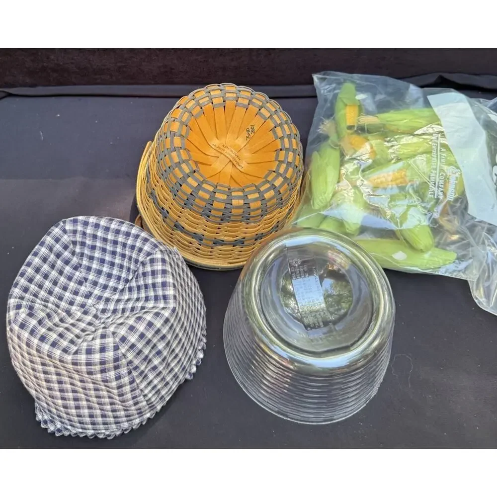 Longaberger JW Collection 2002 Corn Basket Liner Protector & Ears of Corn Mint!
